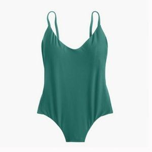 JCrew Ruched Back One-Piece Swim H8250 Turquoise